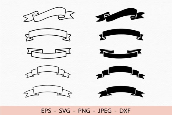 Download Banner Svg Ribbon File for Cricut Dxf - Banner Collection