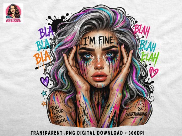 Download Im Fine Overthinking PNG | Neon Goth - Fine Collection