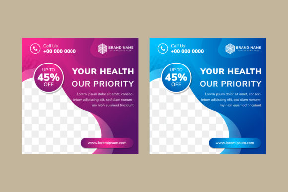 Download Health Blue Purple Square Banner - Banner Collection