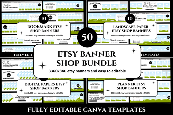 Download Etsy Shop Banner Canva Bundle - Banner Collection