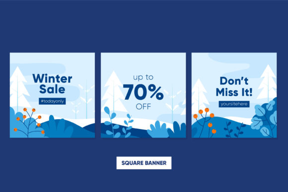 Download Flat Design Winter Square Banner Feed - Banner Collection